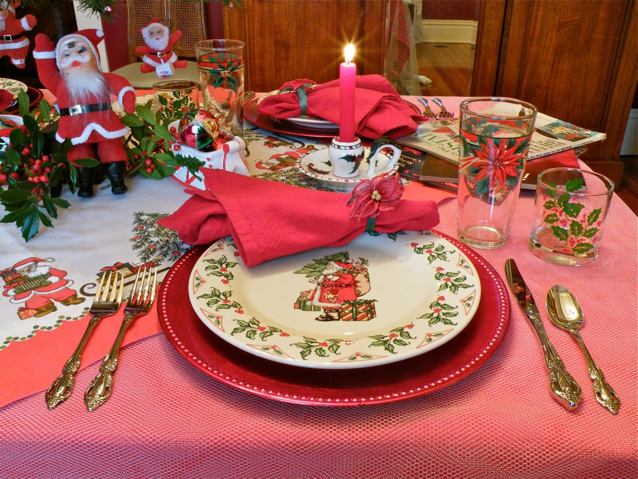ho ho ho a vintage christmas tablescape christmas napkins and rings