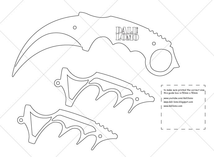 Karambit Template Cs Plywood Prop Lomo Dali Wood Cut Cnc Wooden Sketch Colo...