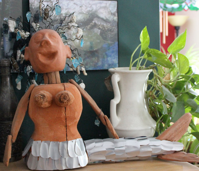 wood and wire mermaid sculpture wood and wire mermaid sculpture