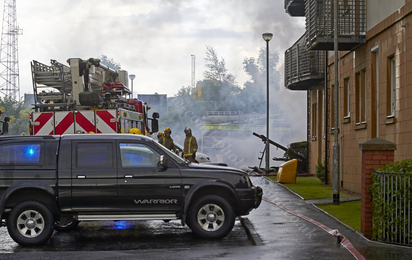 Dougie Coull Photography Lightning Strike Starts Fire in Greenock Flats