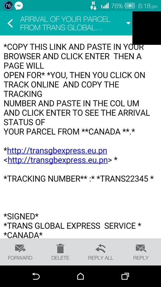 Transglobal Express Blog Fraud watch how to spot a fake parcel