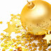 Fondo de Pantalla Navidad Bolas y estrellas decorativas de color dorado