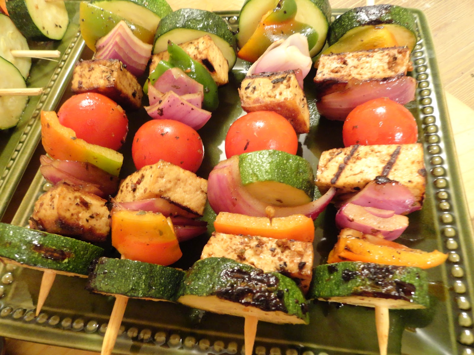 The "V" Word Grilled Tofu Veggie Kabobs