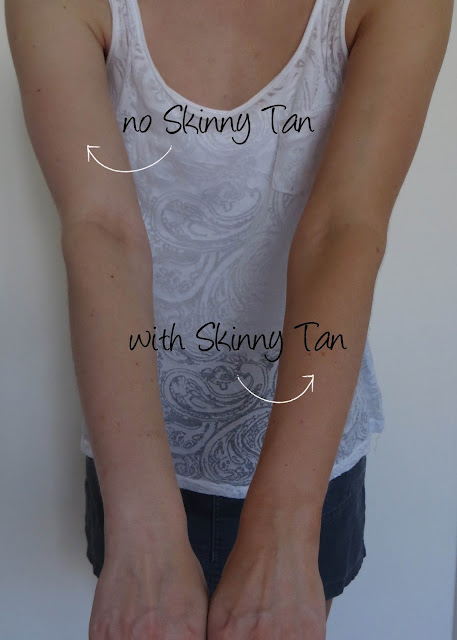 Skinny Tan 7 Day Tanner arms before/after photo