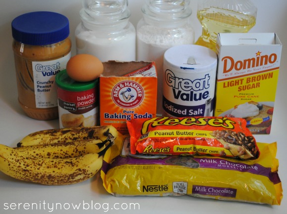 Peanut Butter Chocolate Chip Banana Bread Recipe Ingredients Serenity Now blog