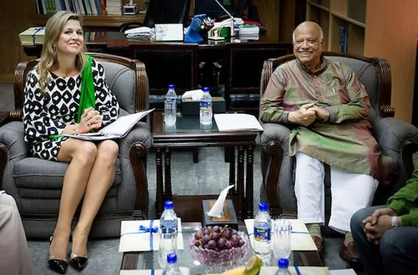 Queen Maxima of The Netherlands meets with President Abdul Hamid, Prime minister Skeikh Hasina, Finance Minister Muhith and Telecommunications minister Tarana Halim at Gonobhaban Palace