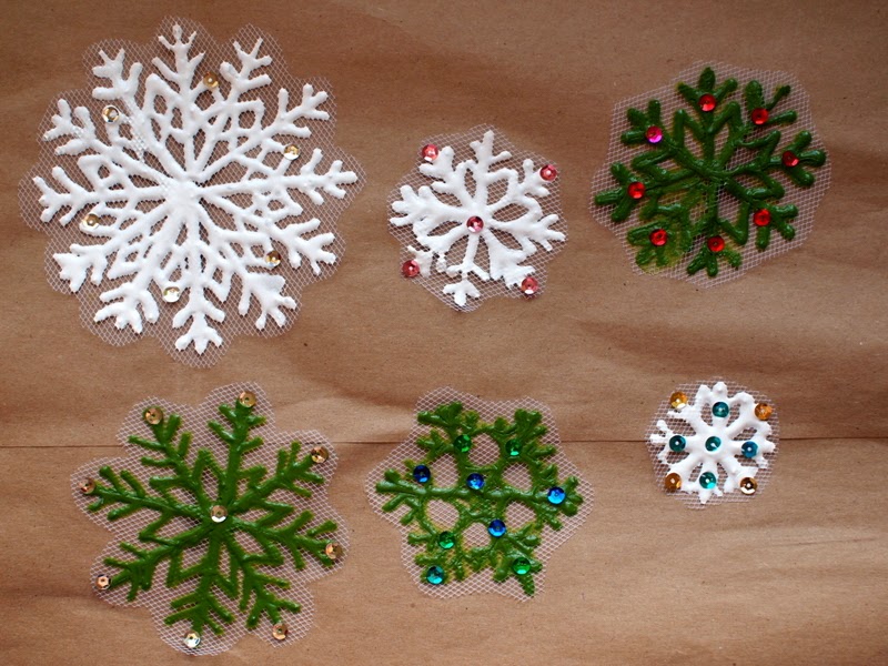 Make Snowflake Window Clings Pink Stripey Socks