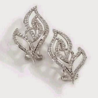 silver ladies diamond earrings
