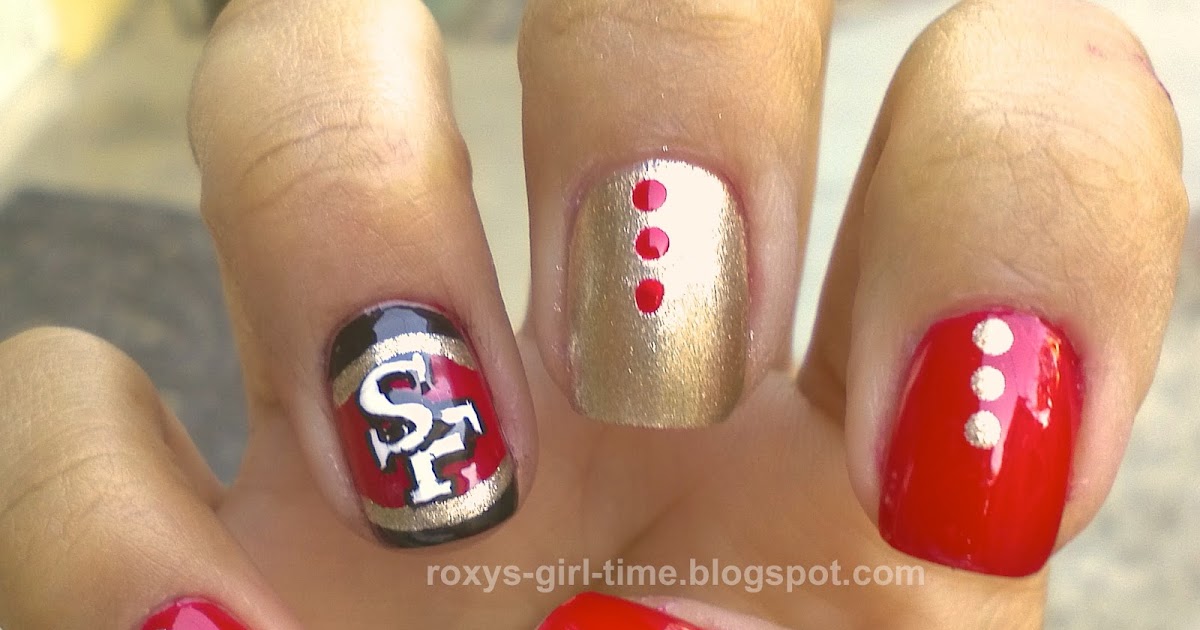 Roxy's Girl Time NOTD SF 49ers Nail Art