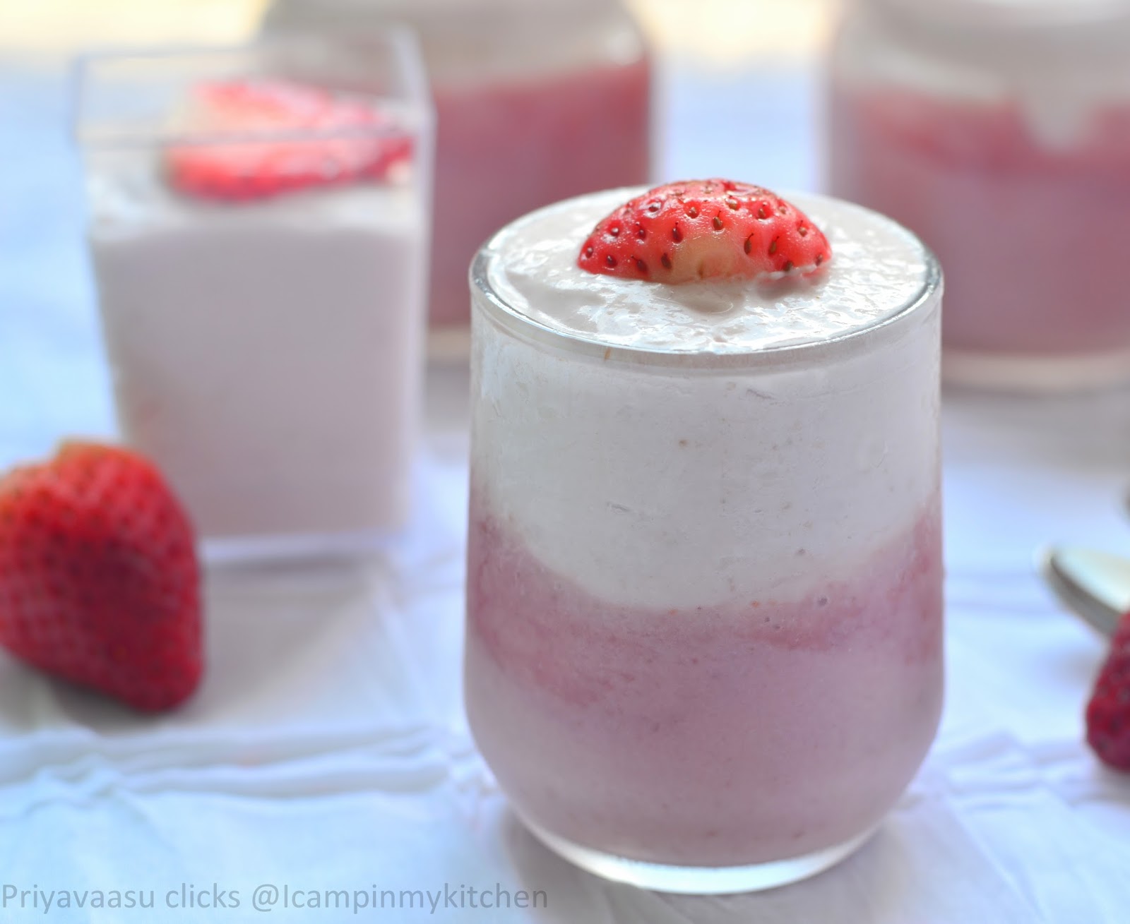 Strawberry Mousse Eggless, NoGelatin I Camp in my Kitchen