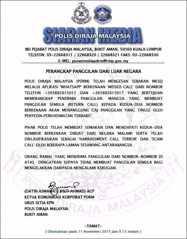 Gempar Info Terkini Berhati Hati Bila Terima Panggilan Dari Nombor 375 371 Atau 266 Atau Mana Mana Nombor Yang Bermula Dari 375 371 Atau 081 Missed Call Panggilan Yang Tidak Dikenali Untuk Mengelakkan Dari Viralketidak