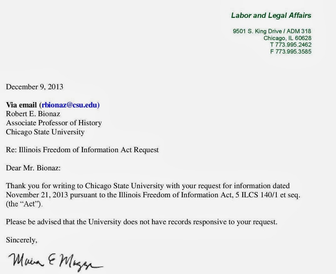 freedom of information act form letter