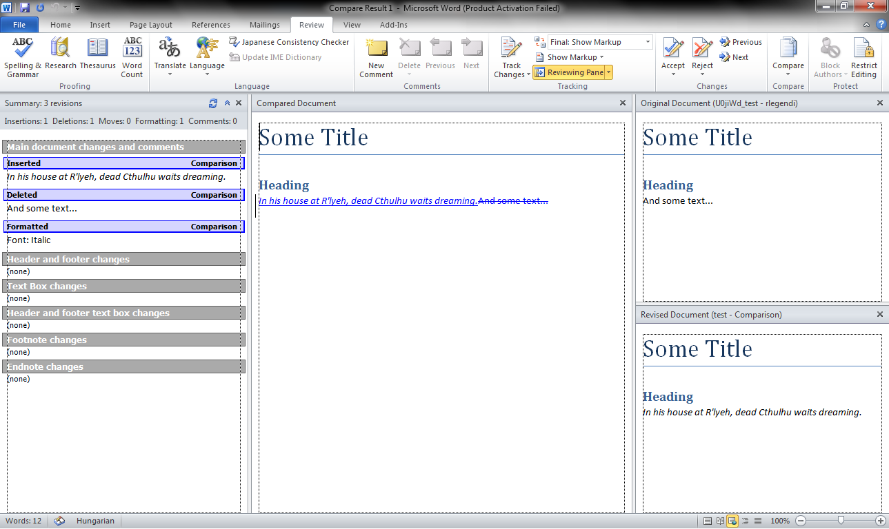 0xCAFEBABE Sexy Comparison Of Word Documents With Git Diff Under Windows