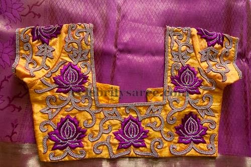 Blouse with Rose Embroidered Work