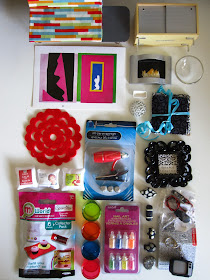 Photograph of all the items received in the Mod Pod Miniatures swap parcel