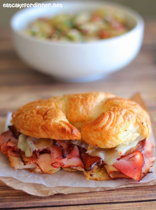 Eat Cake For Dinner Ham, Turkey and Bacon Croissant Melts