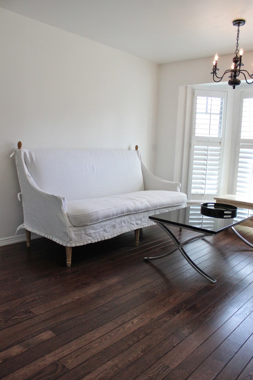 Custom Slipcovers by Shelley Heavyweight White Linen Slipcovers