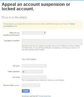 Cara Mengembalikan Twitter yang di Suspended Cara Mengembalikan Twitter yang di Suspended