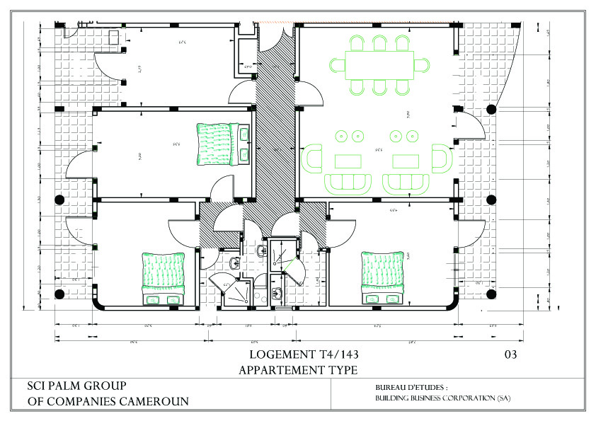 plan appartement 70 m2 t4