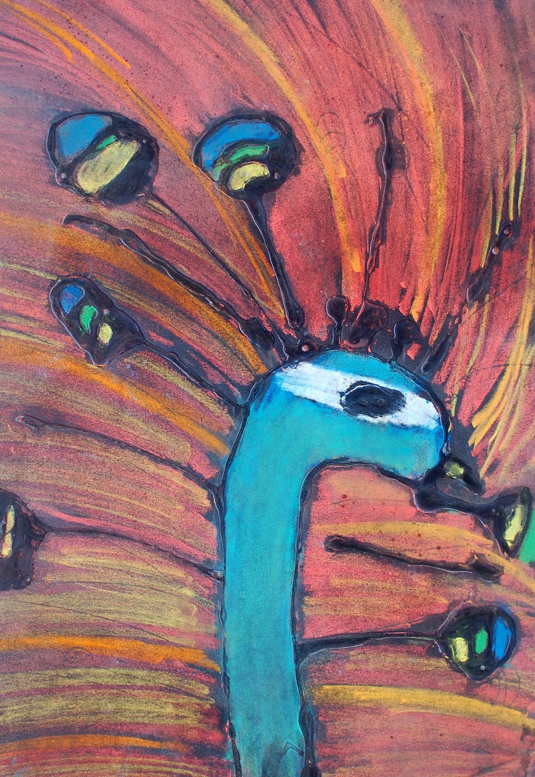 Sunnyside Art House Glue and Chalk Pastel Peacocks, Flowers and Other....