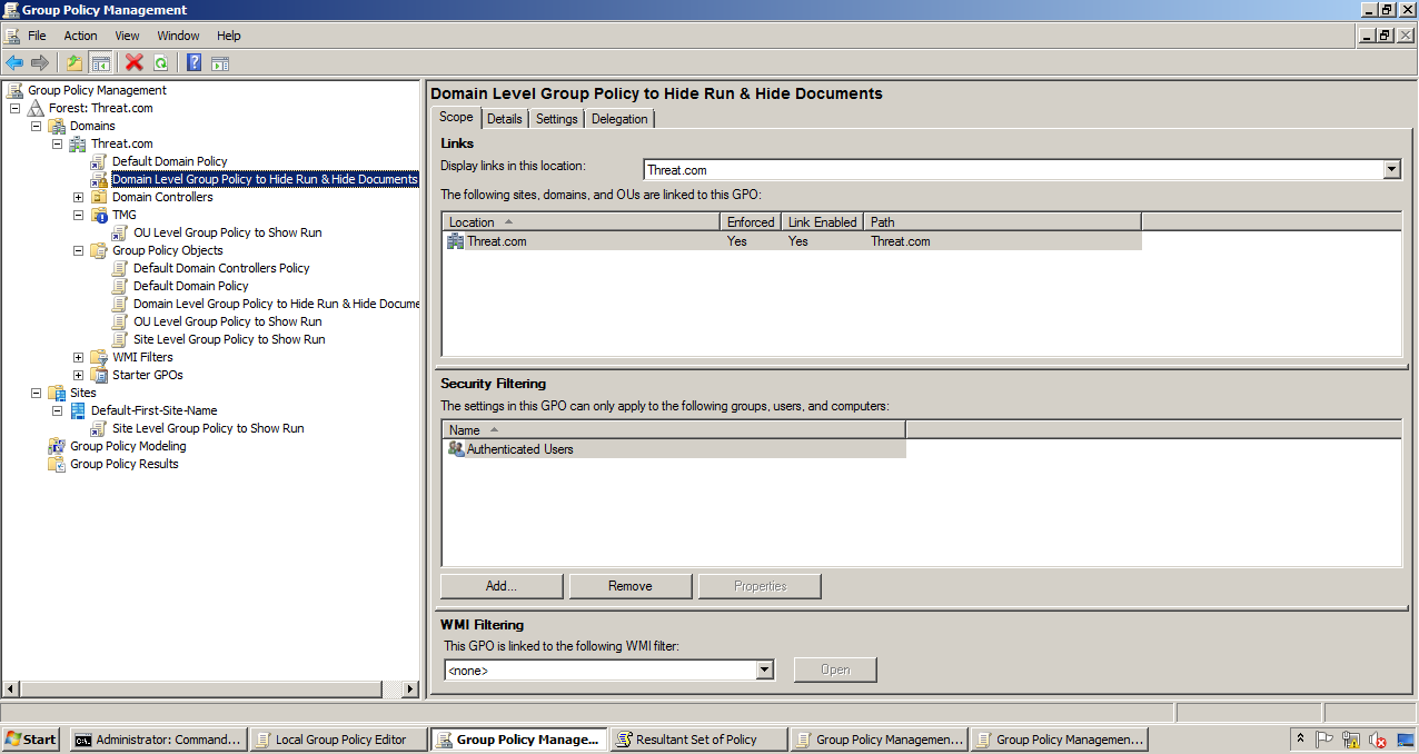 AD Shot Gyan Group Policy Enforce and Block Inheritance