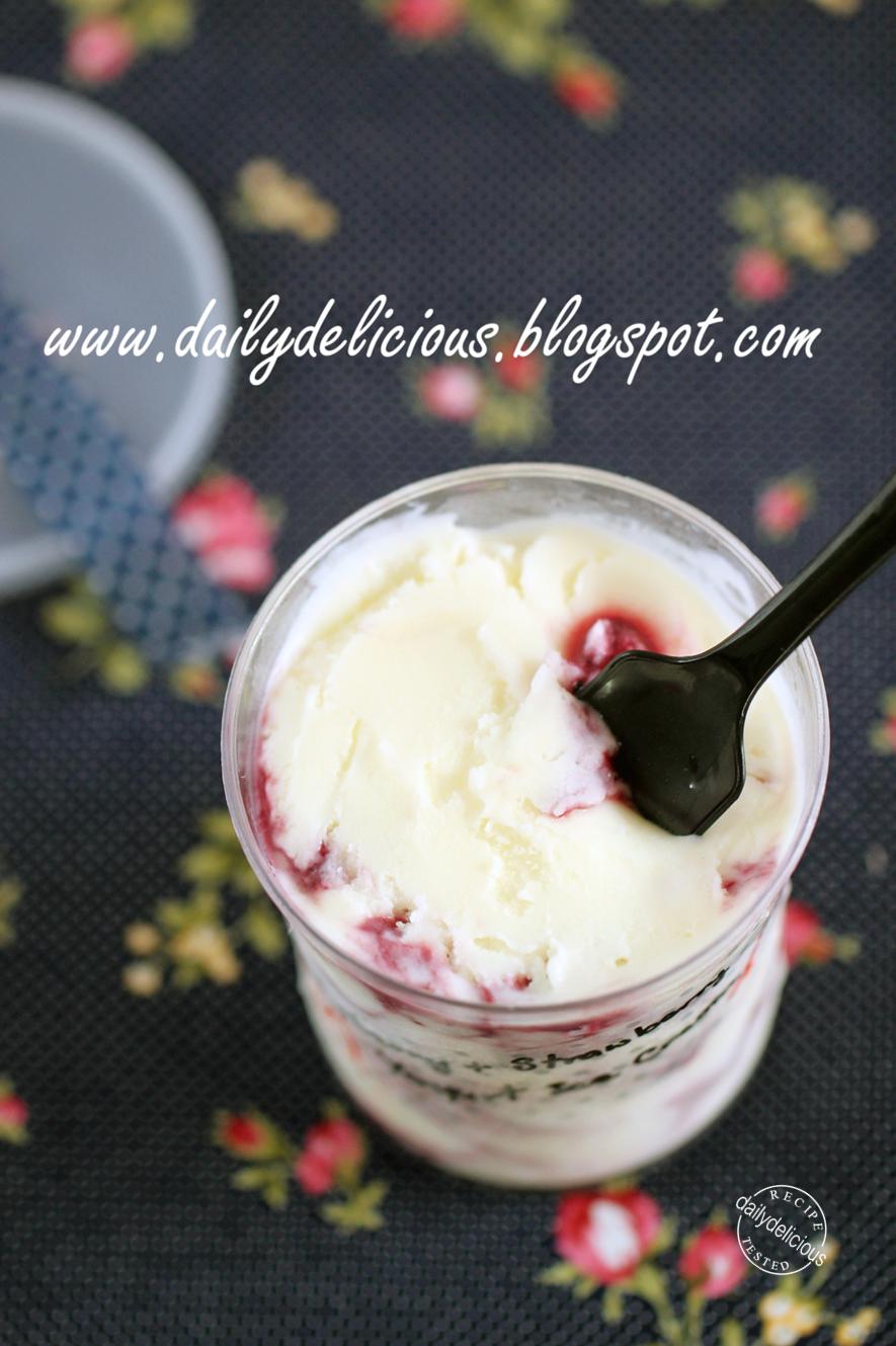 dailydelicious Blueberry and strawberry yogurt ice cream everyone has a right to have blissful