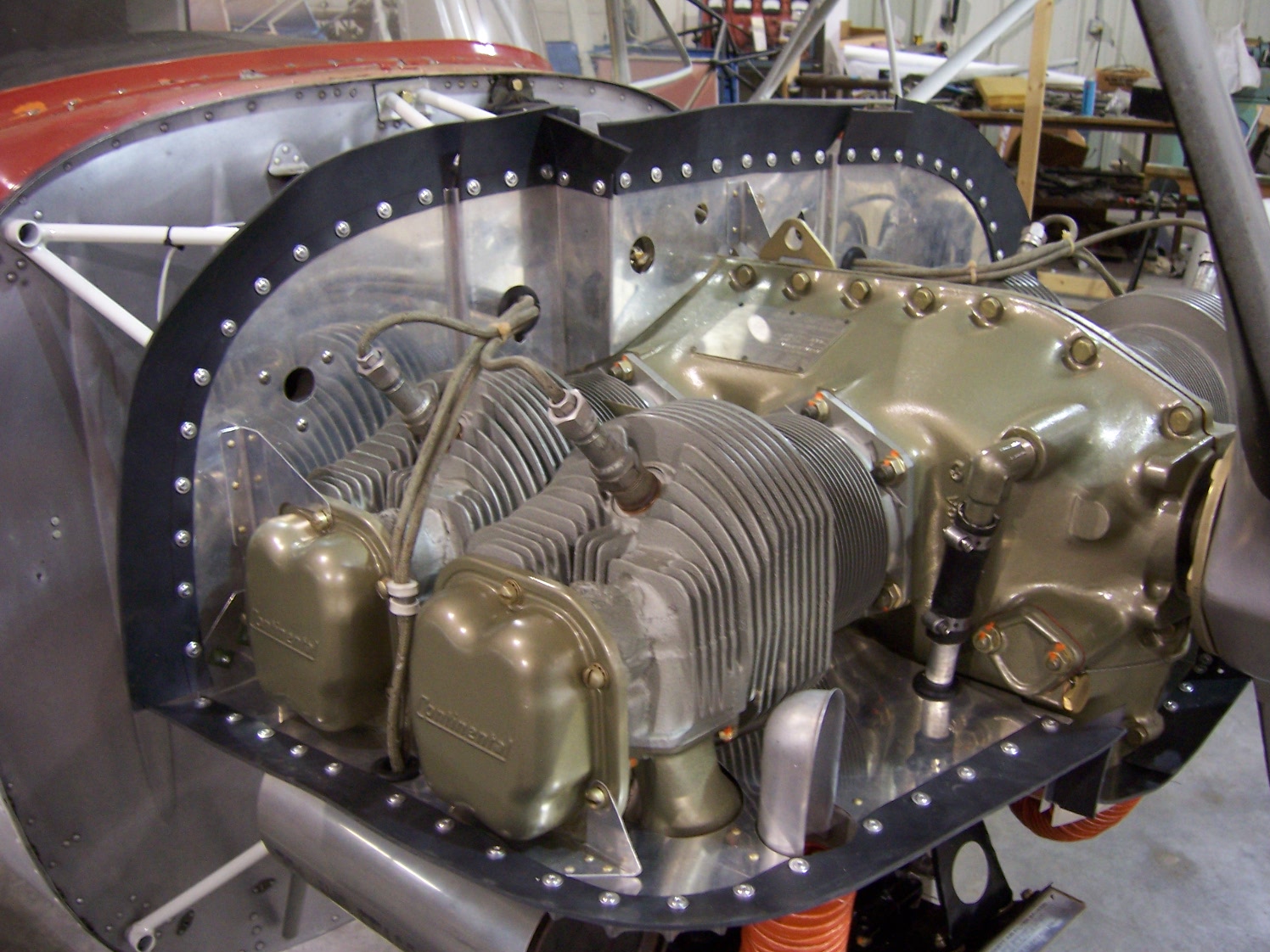 N2496N, '47 Cessna 120 Engine baffling.