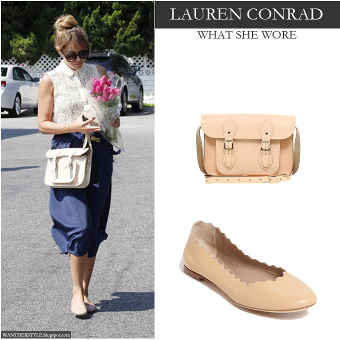 WHAT SHE WORE: Lauren Conrad in beige leather scalloped ballerina flats at  LAX on June 2 ~ I want her style - What celebrities wore and where to buy  it. Celebrity Style