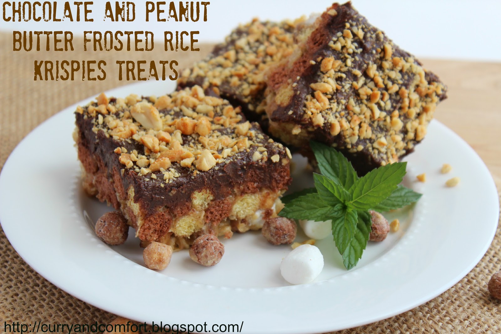 Kitchen Simmer Chocolate and Peanut Butter Frosted Rice Krispies Treats