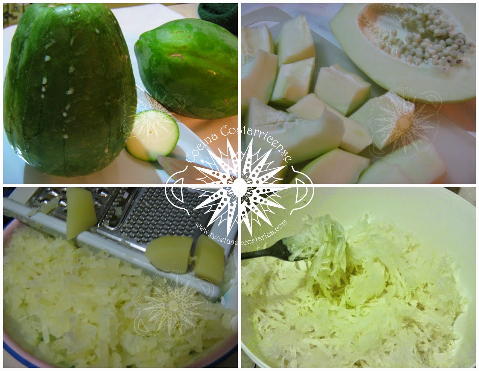 Cocina Costarricense miel de papaya verde y naranja