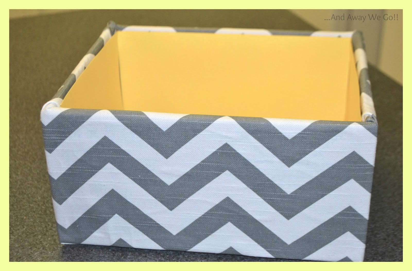 and away we go! Fabric Covered Storage Bins