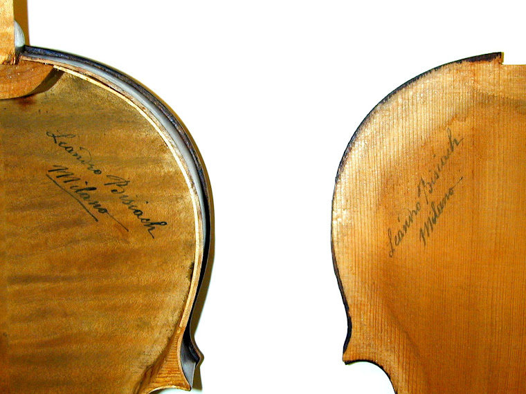 Old Leandro Bisiach Violin interior signatures
