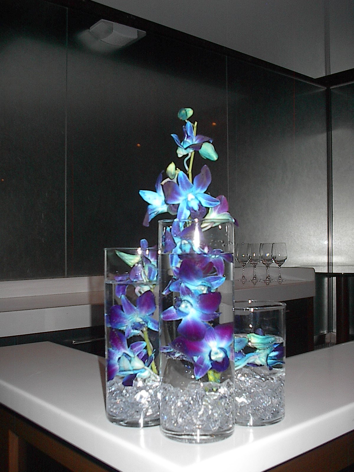 Blue Orchid Flower Centerpieces