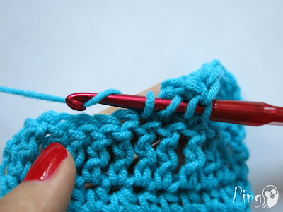 Treble Crochet Decrease - step by step instructions by Pingo - The Pink Penguin