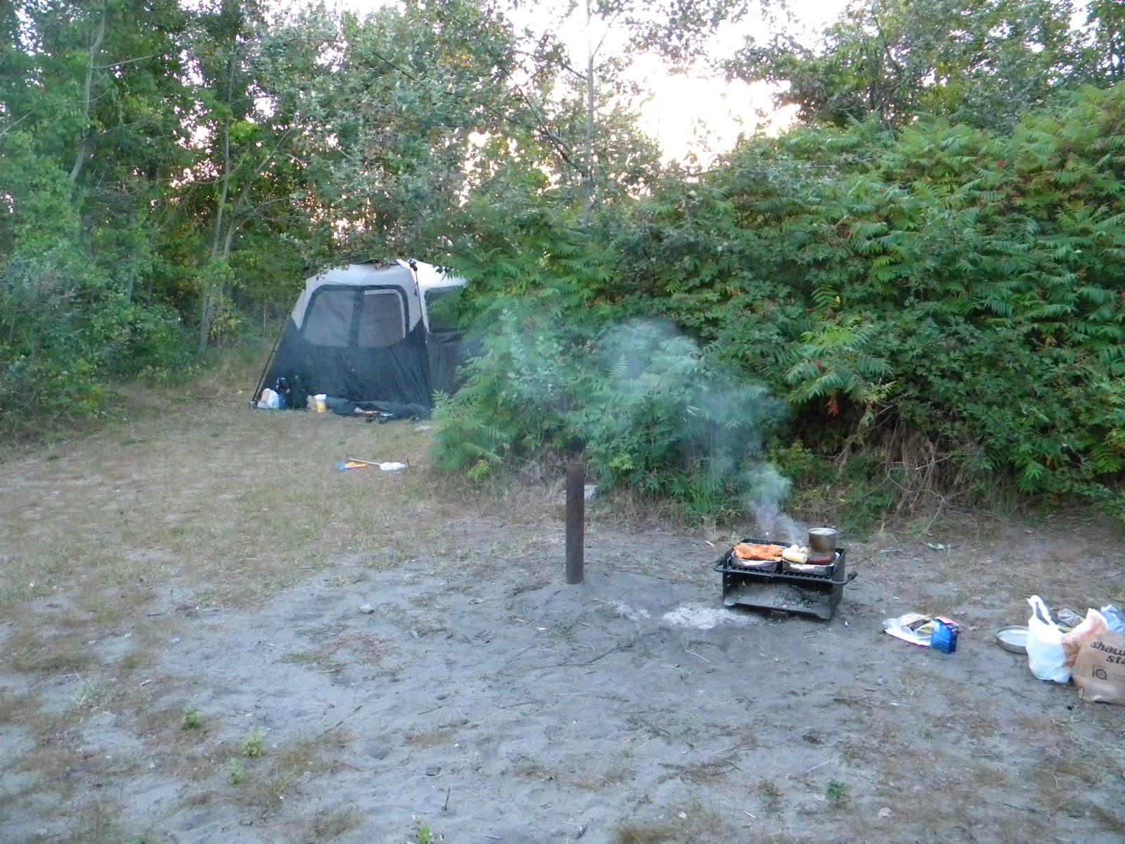 I, Lamont Camping on Lovell's Island, Boston Harbor