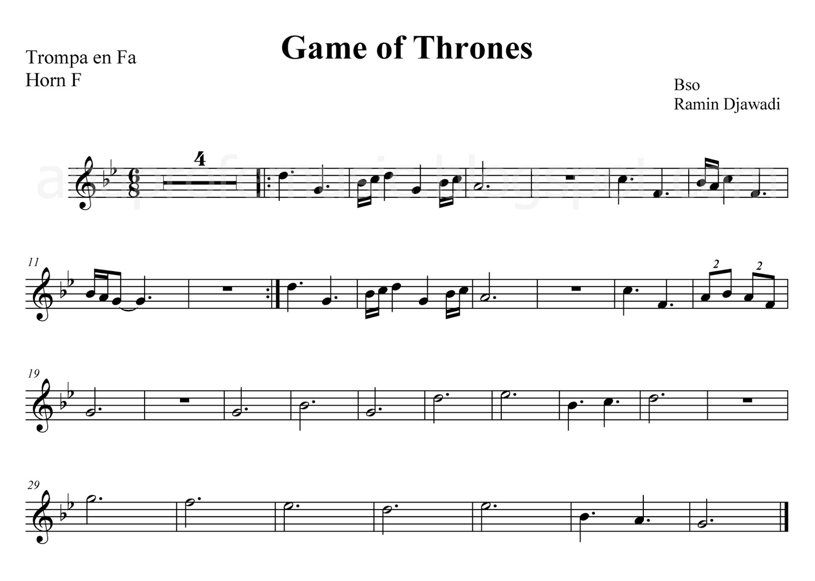 AnaProfeMusic Partitura Juego de Tronos Games of Thrones Sheet Music