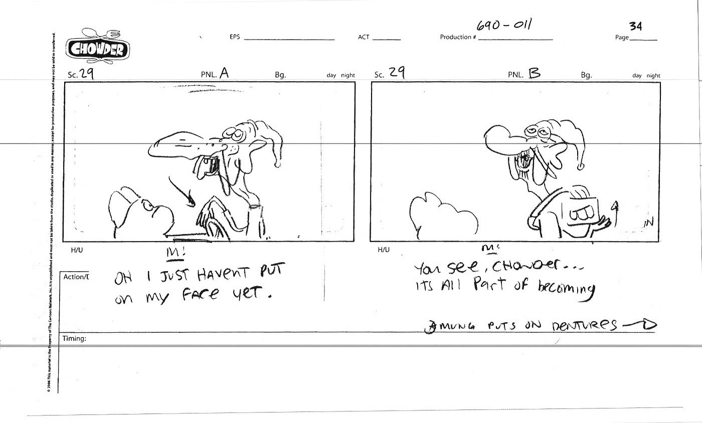 BRETT VARON CHOWDER STORYBOARD "Old Man Thyme" I wrote and
