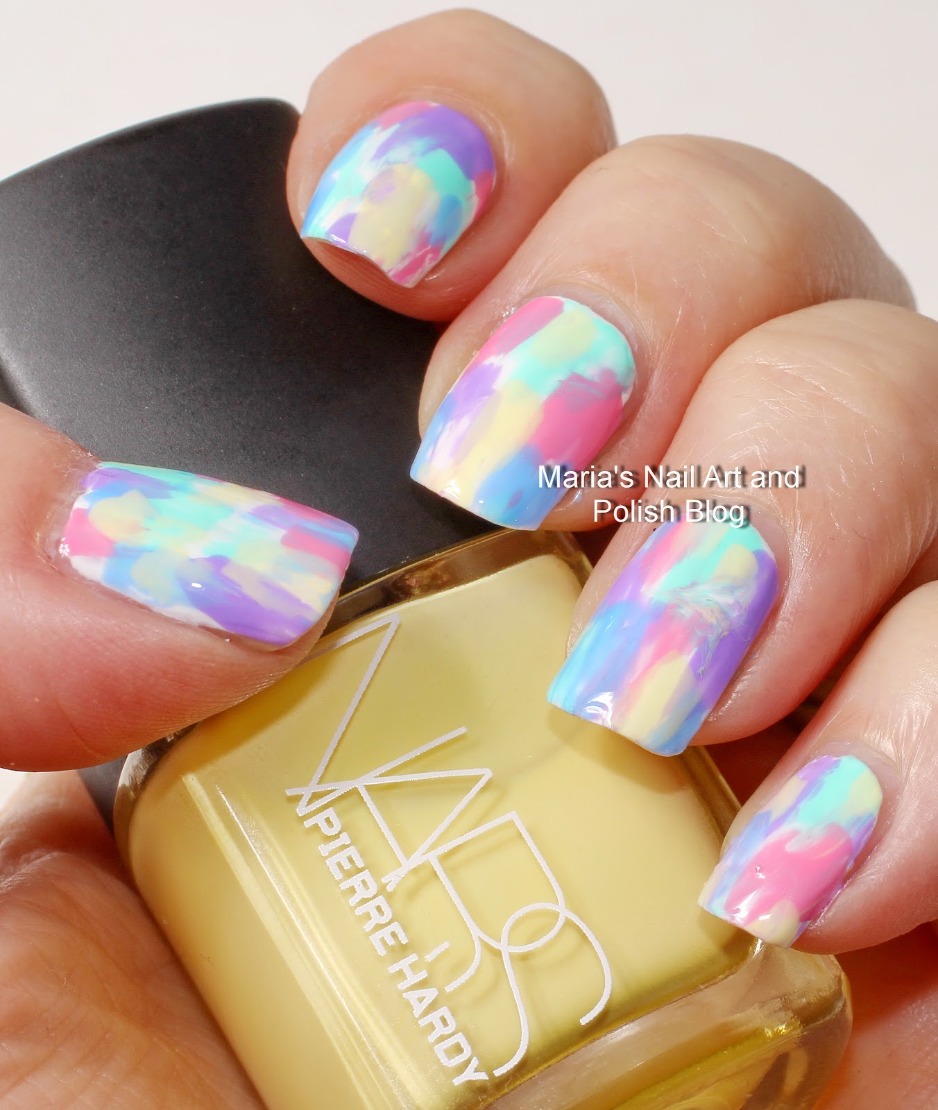 Marias Nail Art and Polish Blog Pastel brush stroke nail art