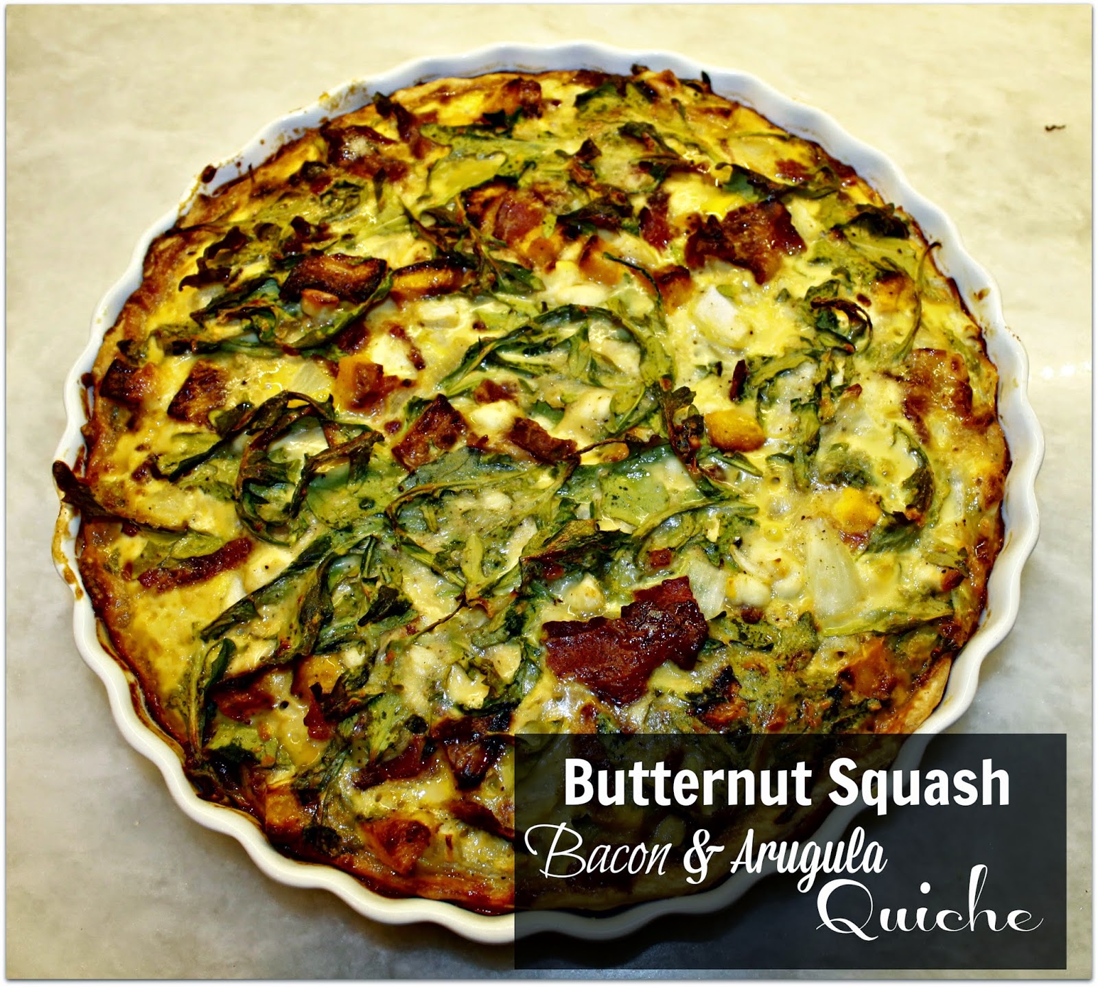 Home of Malones Taste of Tuesday Butternut Squash Bacon + Arugula Quiche