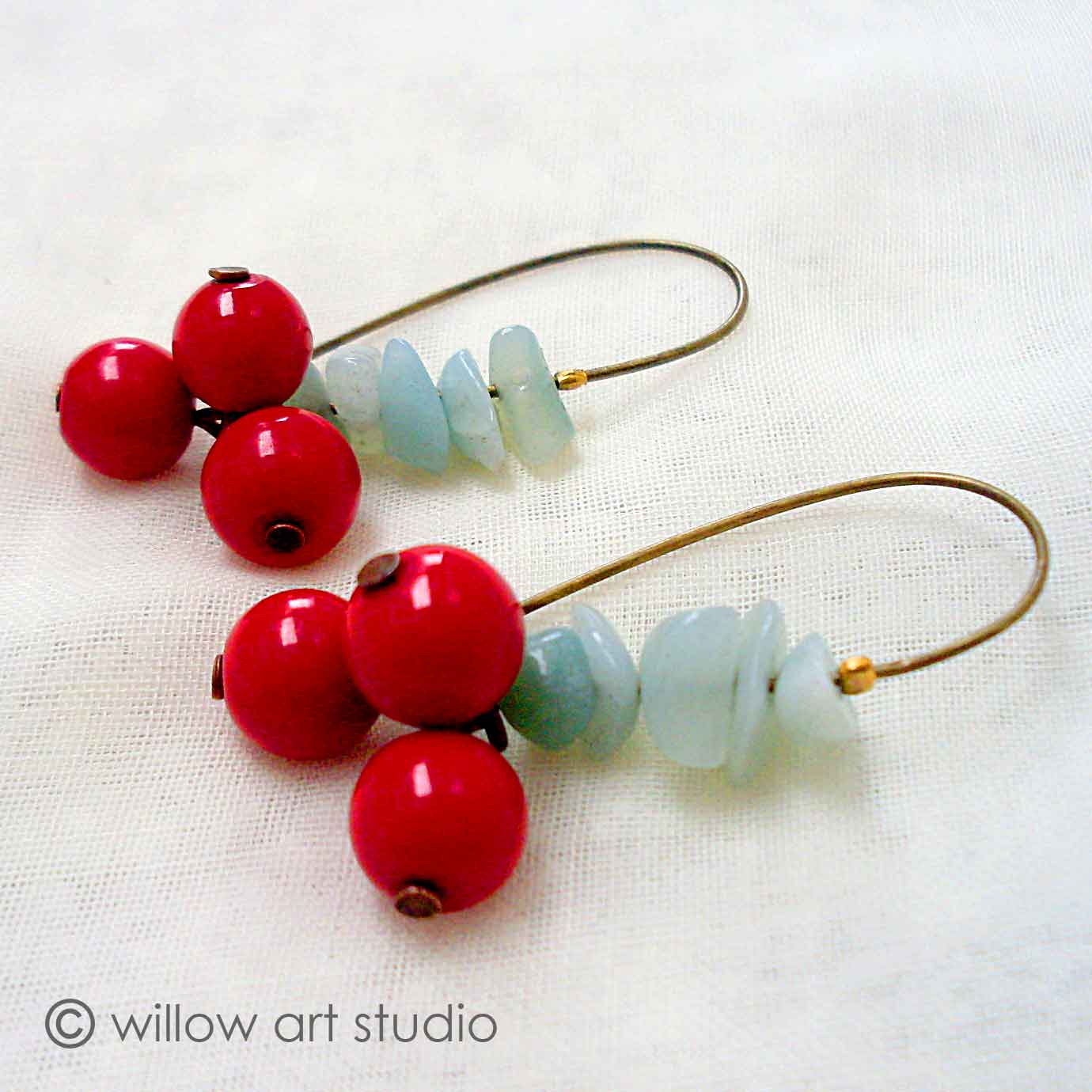 Willow Art Studio Vintage Cherry Earrings