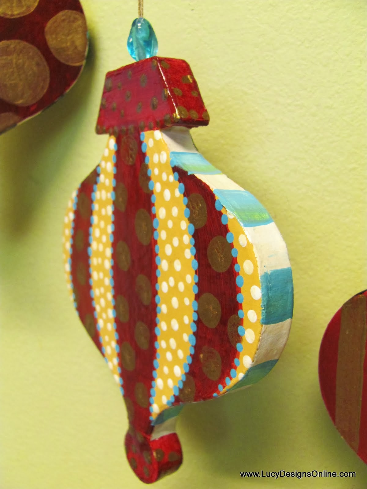 Hand Painted Christmas Ornaments Whimsical, DIY Large Paper Mache Ornaments Black and White