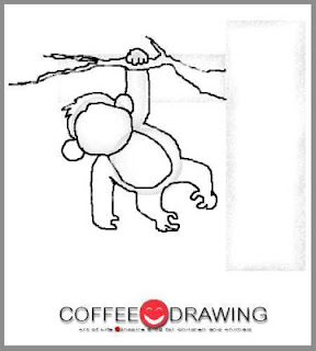สอนเด็กวาดการ์ตูน รูปลิง แบบง่ายๆ step 16