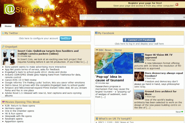 ustart home page design with ustart