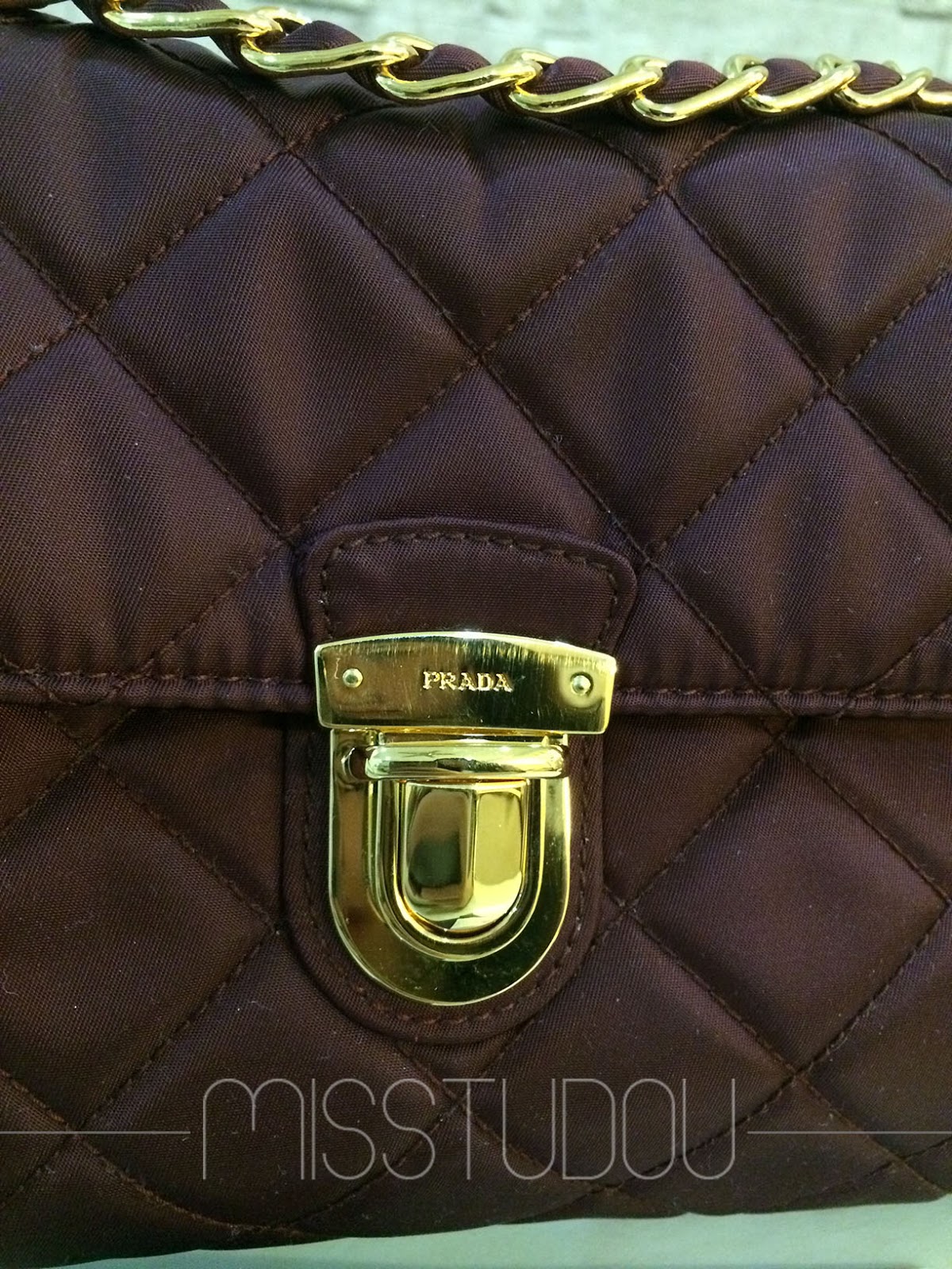 prada tessuto impuntu chain bag