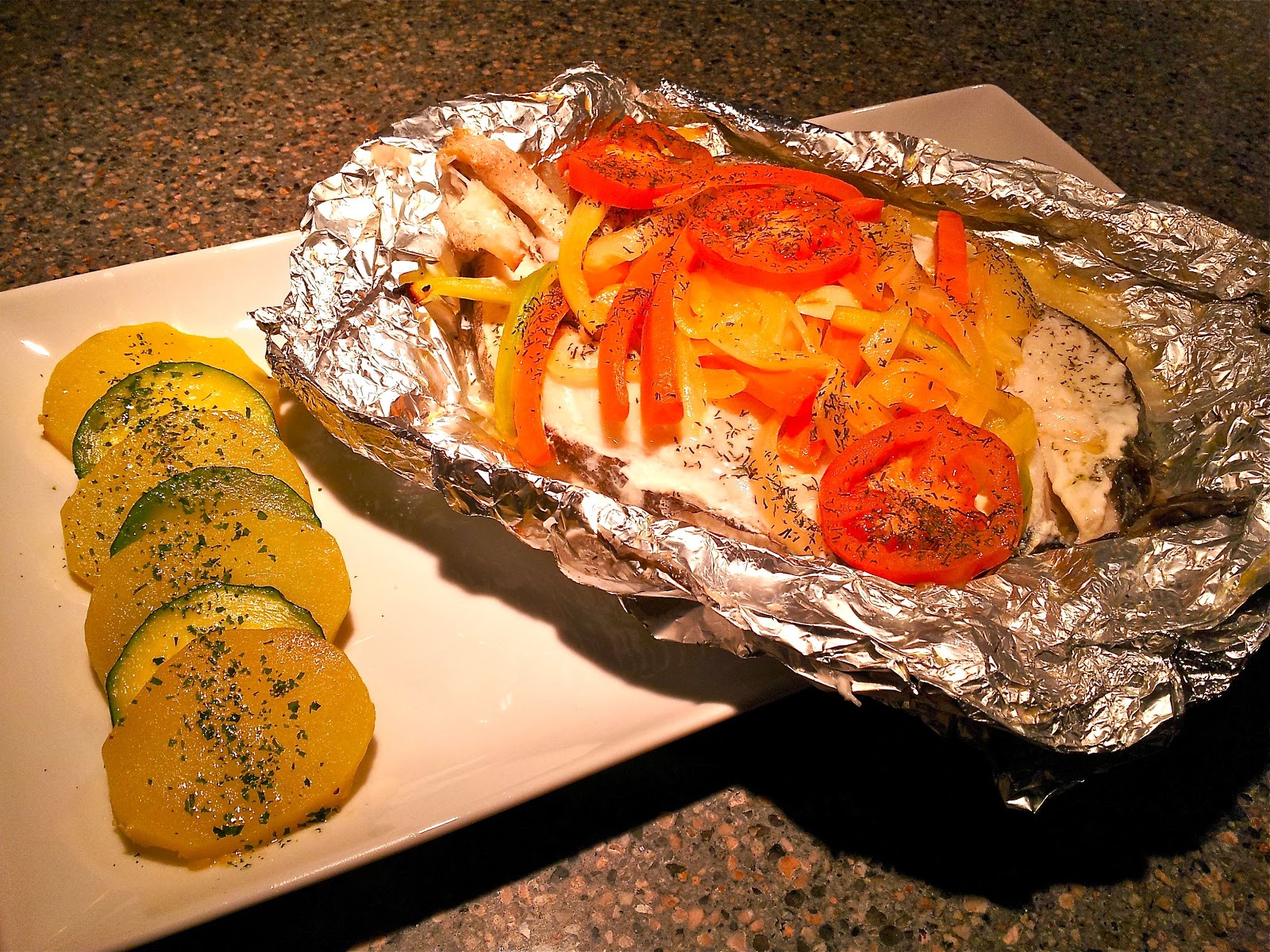 THE HITCHCOOK: BACALAO EN PAPILLOTE CON VERDURAS AL VAPOR