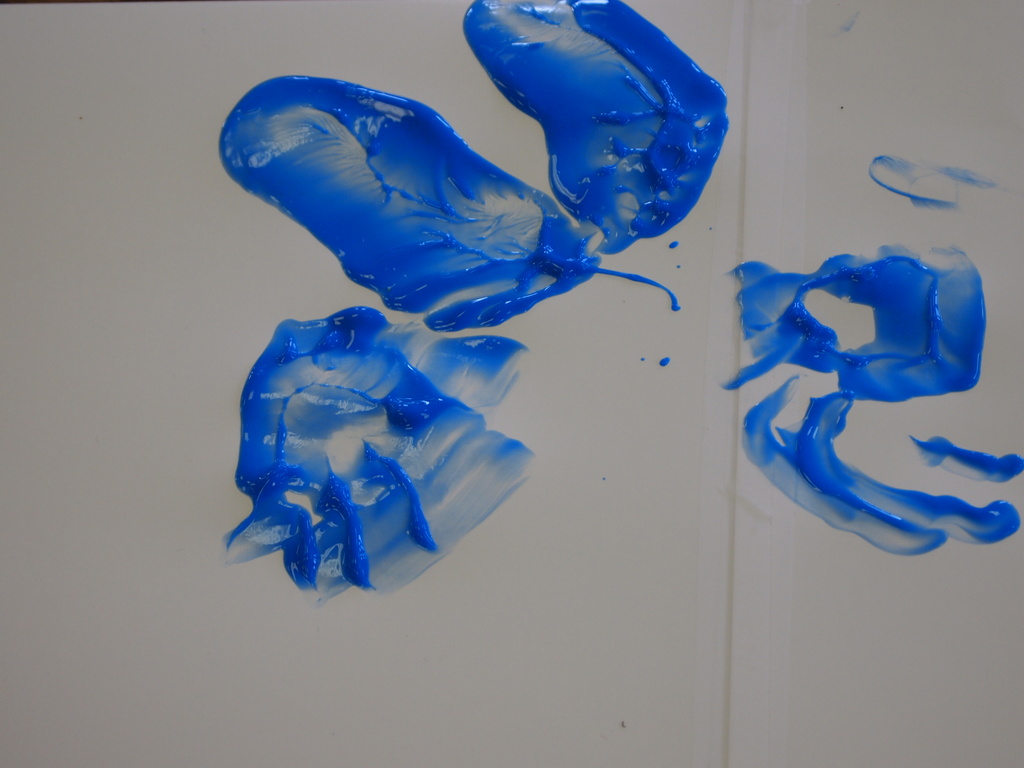 Blue hands and feet Pink Stripey Socks