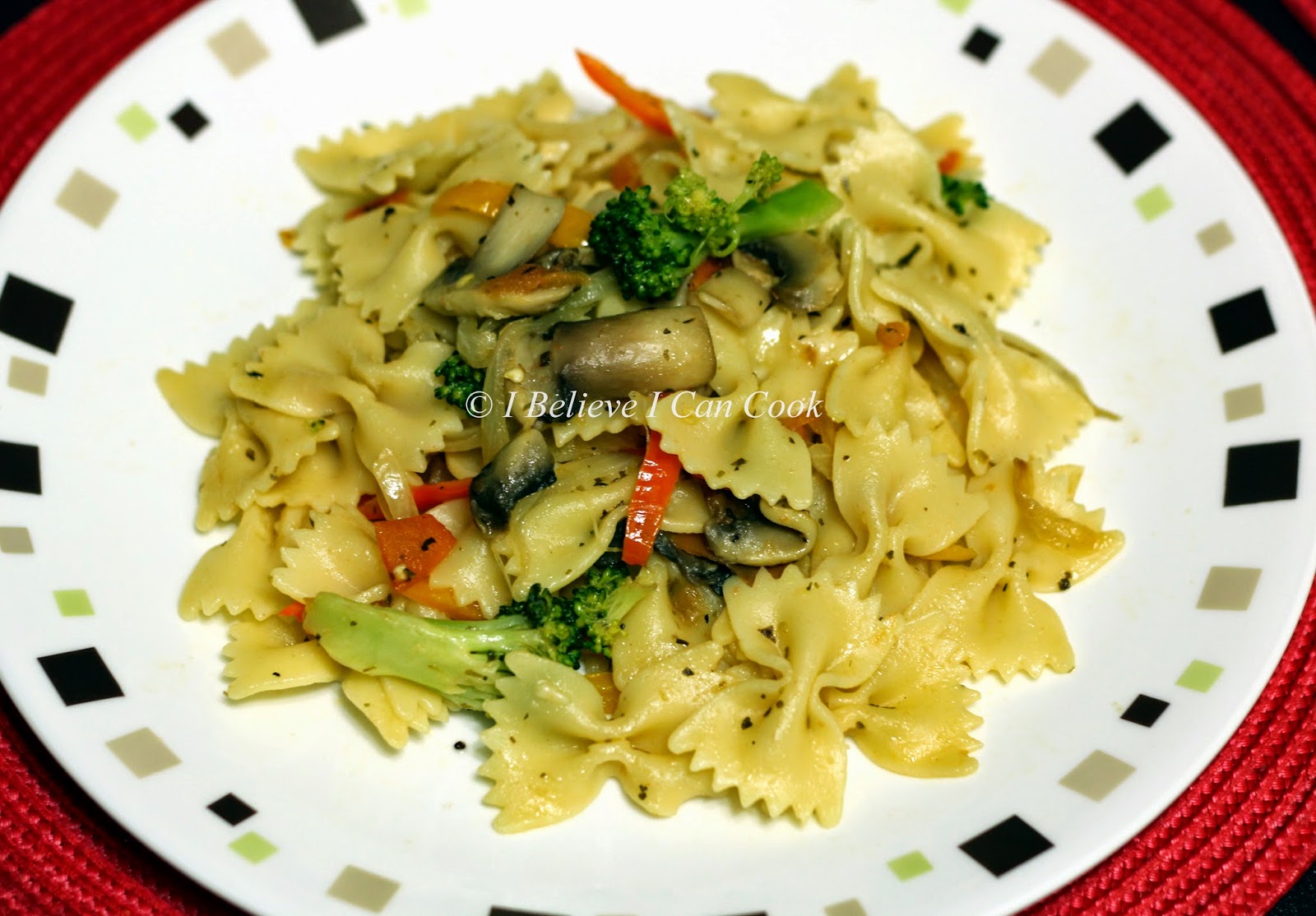 I Believe I Can Cook Veggie BowTie Pasta / Farfalle