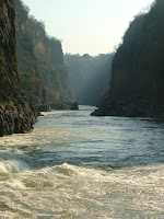 The Zambezi continuing on it's merry way after Victoria Falls The Zambezi continuing on it's merry way after Victoria Falls