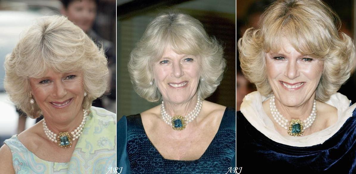 Hrh The Duchess Of Cornwall Wearing Her Beautiful Pearl And Aquamarine Choker Camilla Duchess Of Cornwall Prince Charles And Camilla Royal Jewels