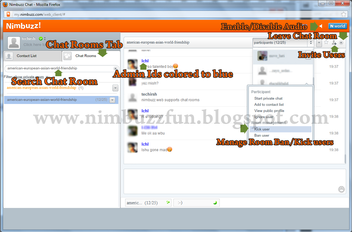 nimbuzz chat room for android